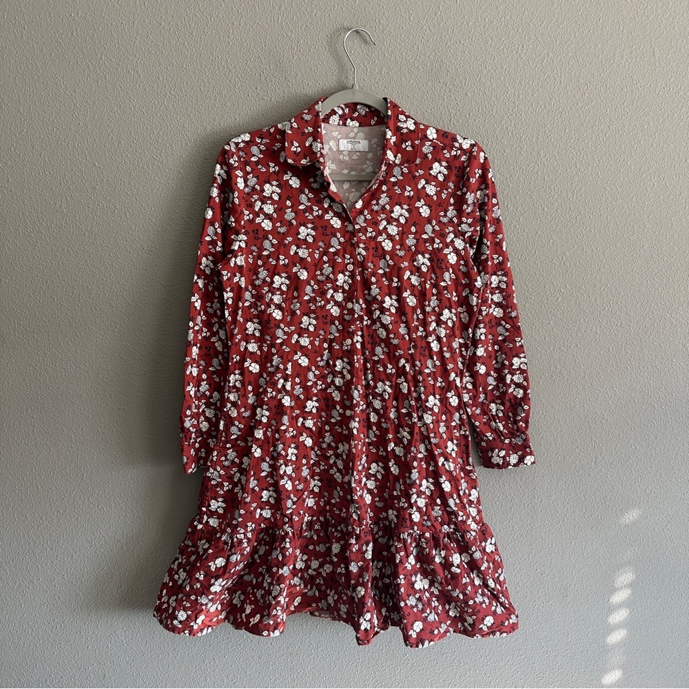 UNTUCKit Rust Floral Long Sleeve Mini Dress 2